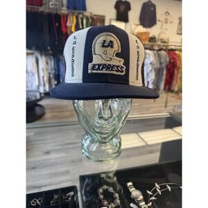 Vintage 1980s Lucky Stripes LA Express Mesh Back Snap Back Hat OSFA